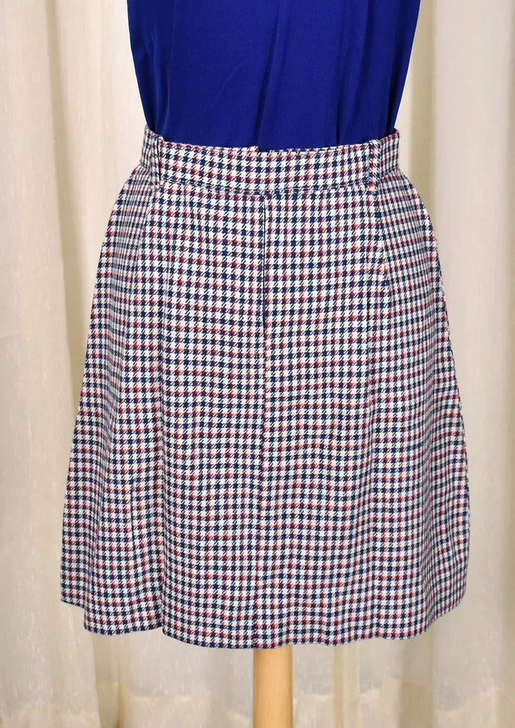 1960s Vintage Mod Plaid Skirt with Belt