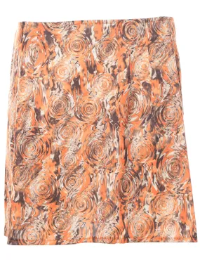 Abstract Print A-line Skirt - M