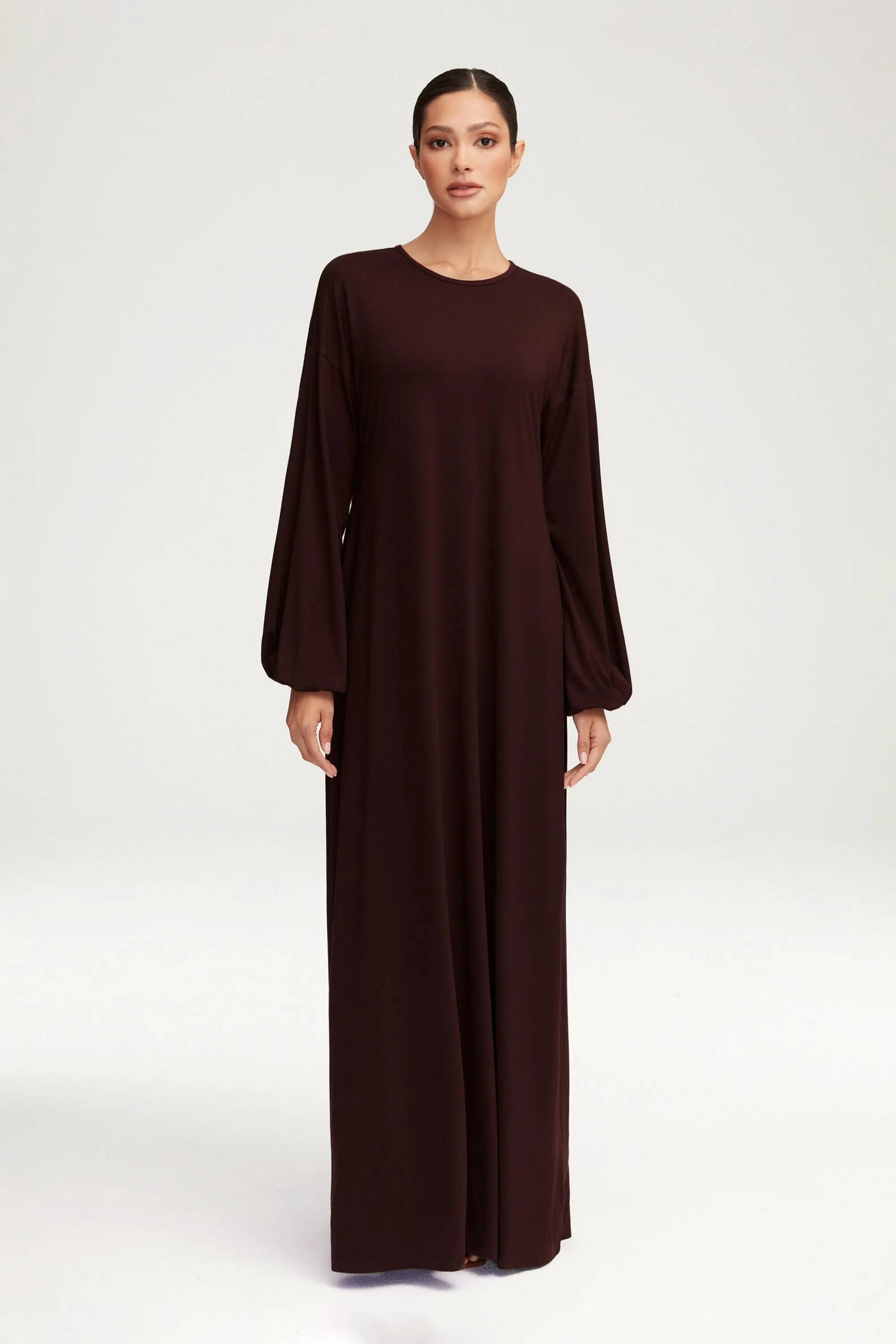 Afiyah Jersey Maxi Dress - Espresso