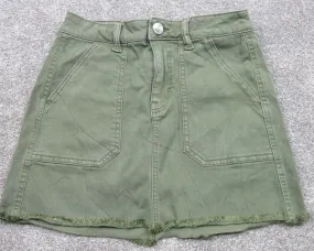 American Eagle Denim Skirts  A Line Mini Womens Size 0 Olive Green Super Stretch