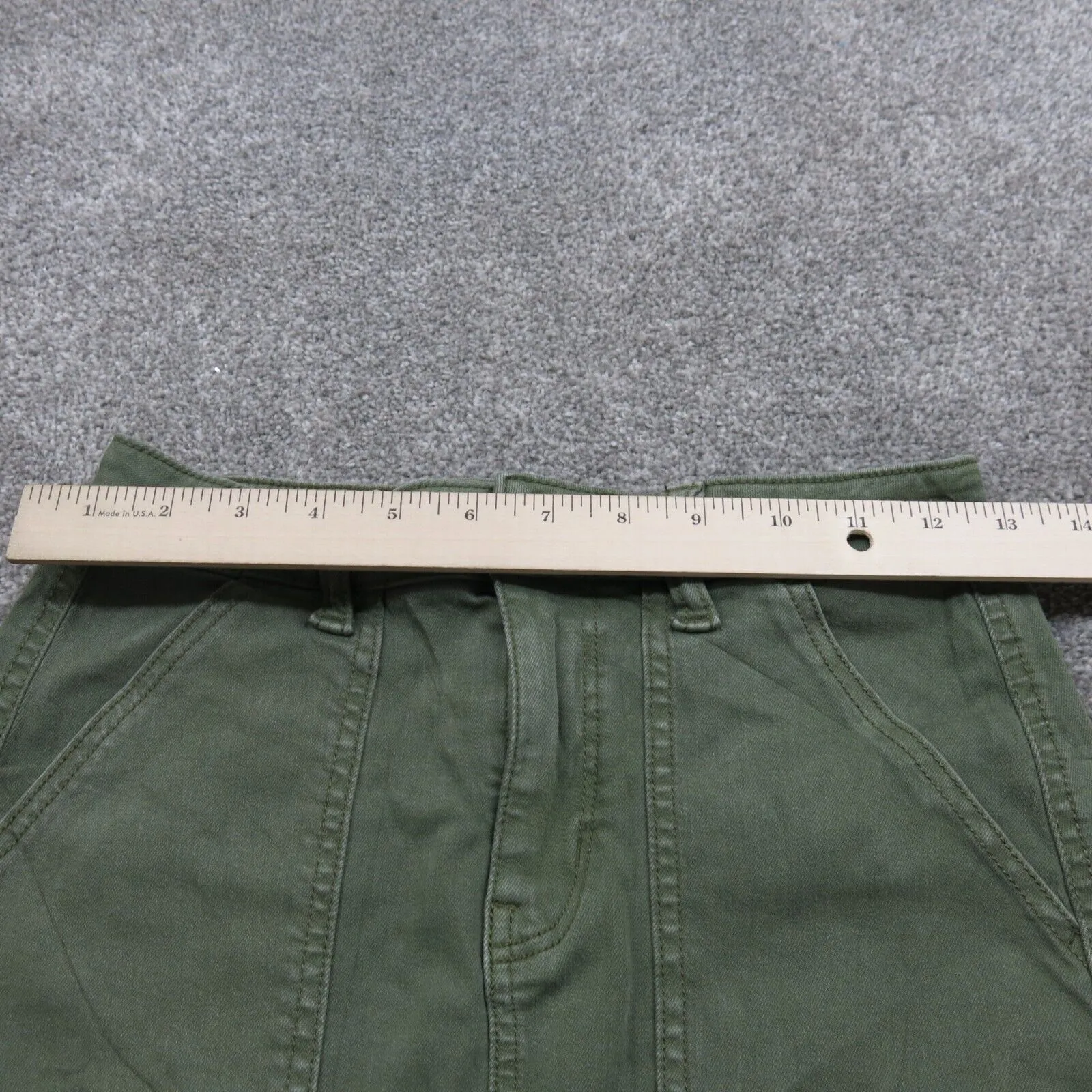 American Eagle Denim Skirts  A Line Mini Womens Size 0 Olive Green Super Stretch