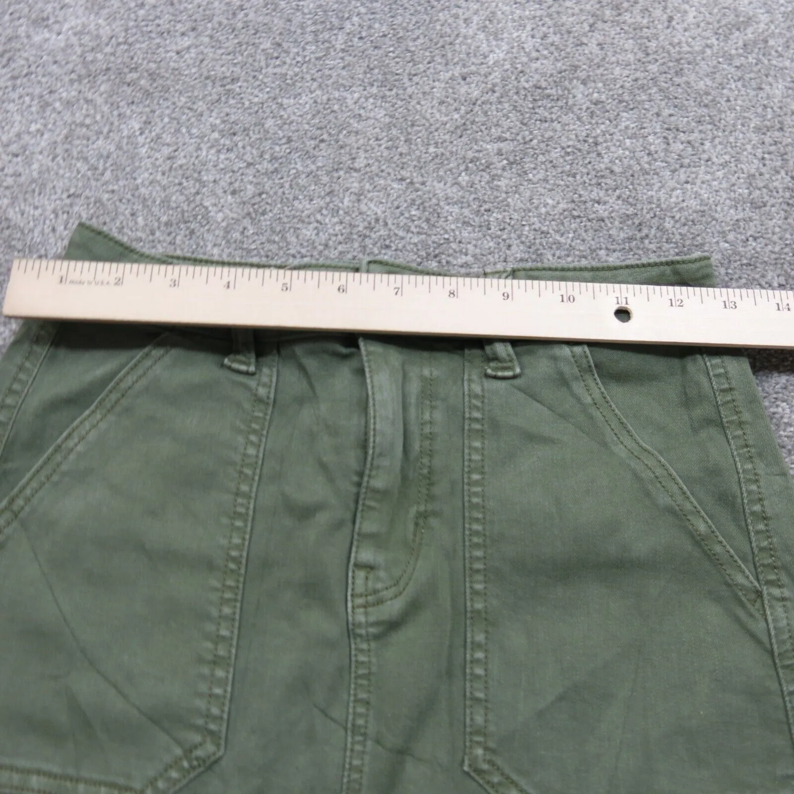 American Eagle Denim Skirts  A Line Mini Womens Size 0 Olive Green Super Stretch