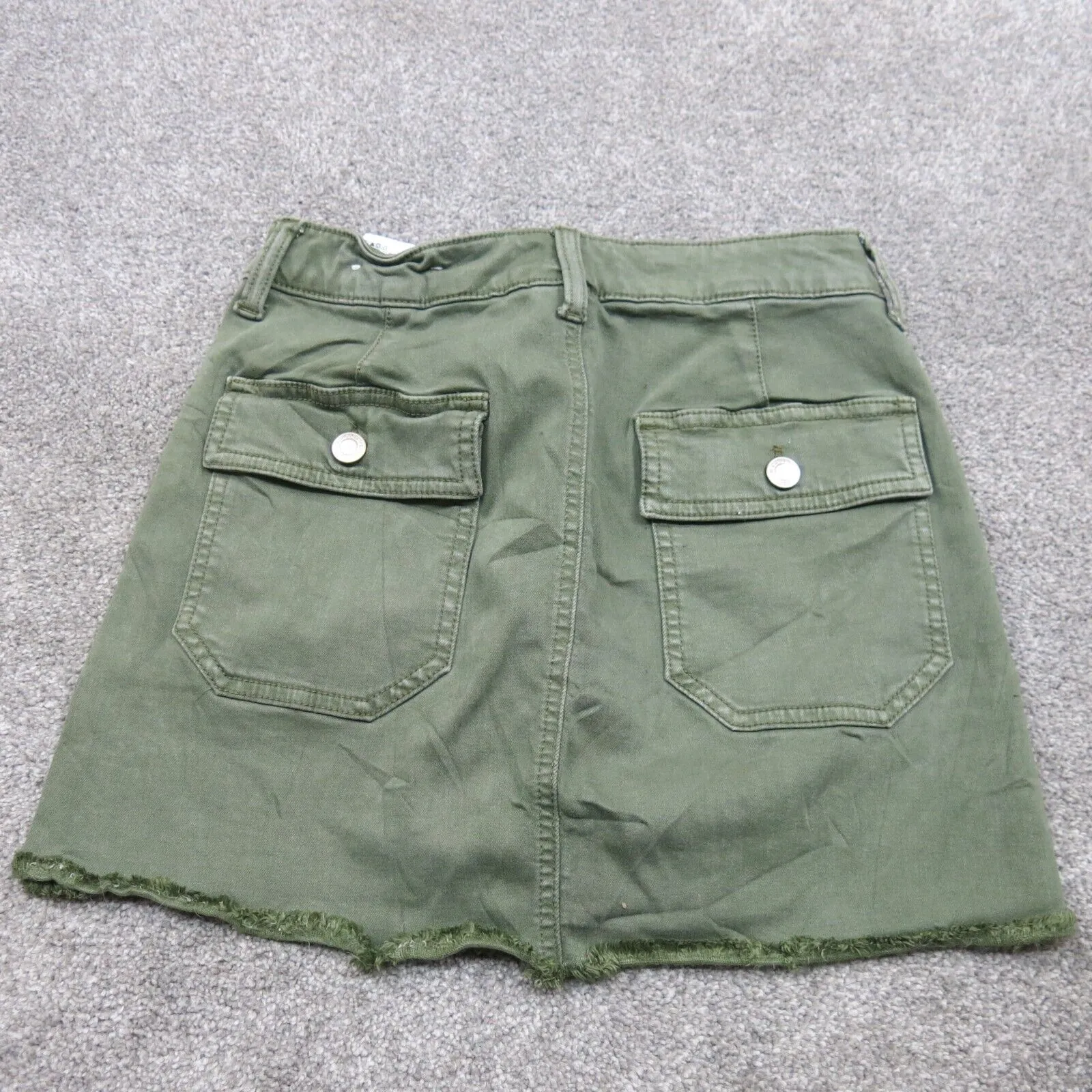 American Eagle Denim Skirts  A Line Mini Womens Size 0 Olive Green Super Stretch