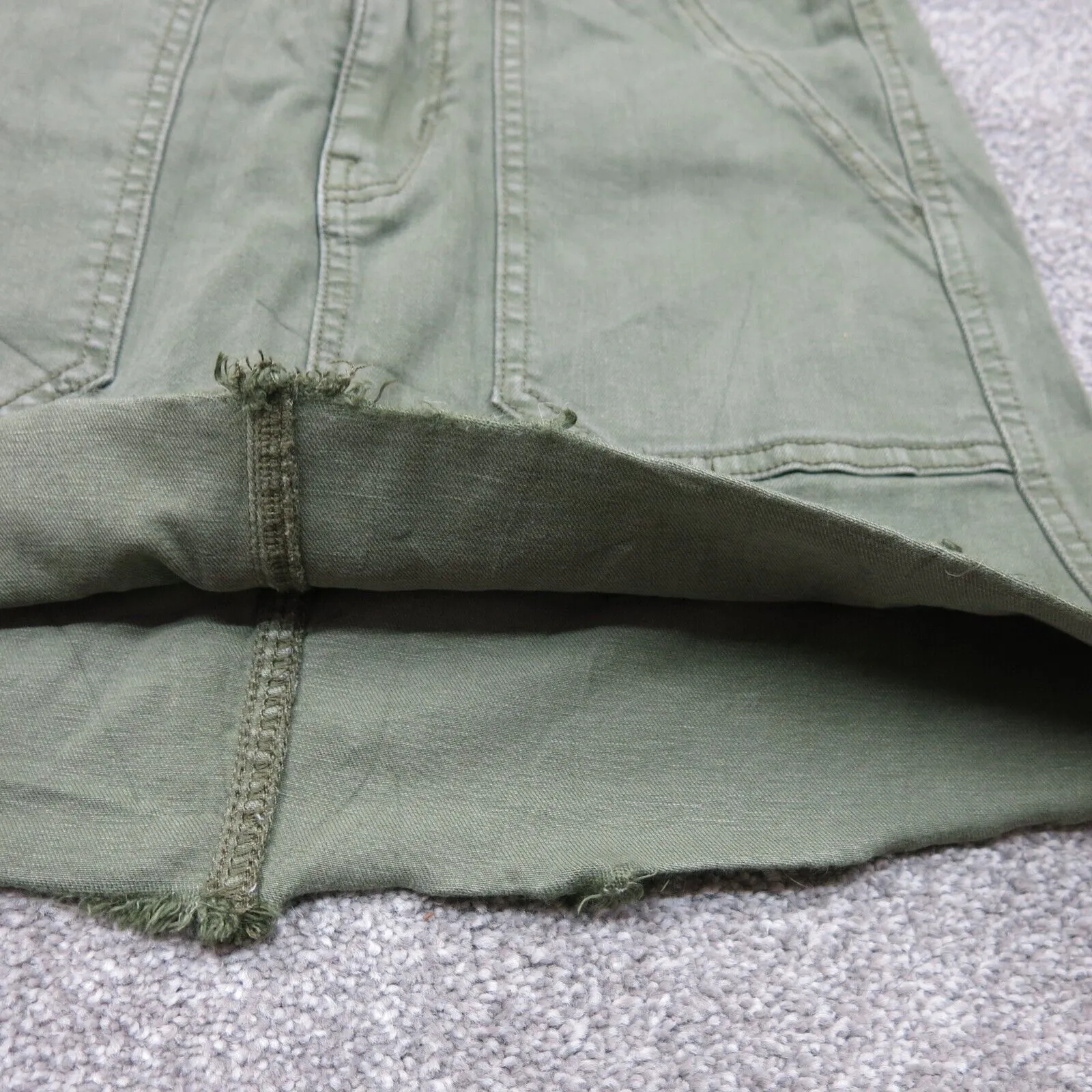 American Eagle Denim Skirts  A Line Mini Womens Size 0 Olive Green Super Stretch