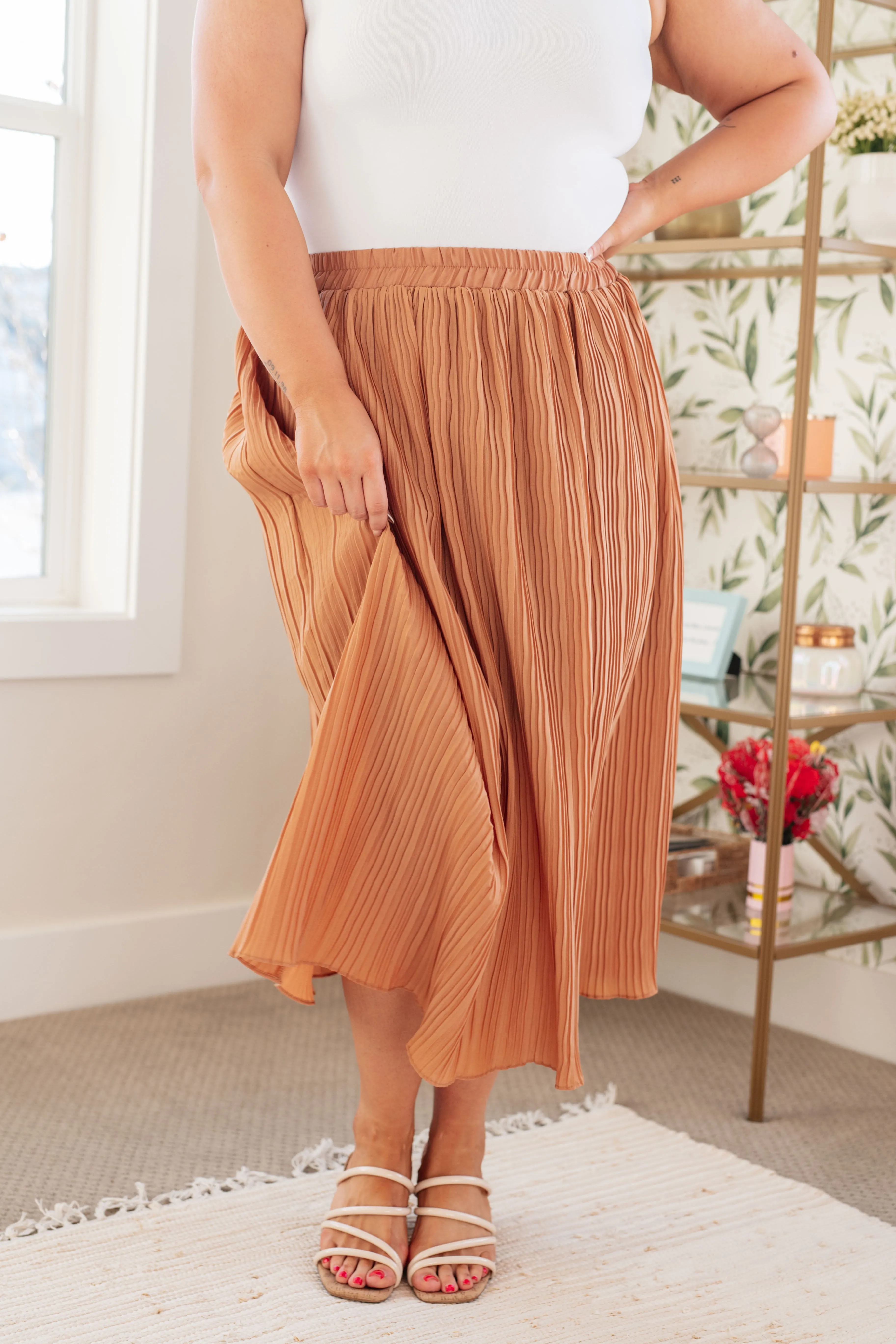 Are You Talking to Me Pleated Midi Skirt