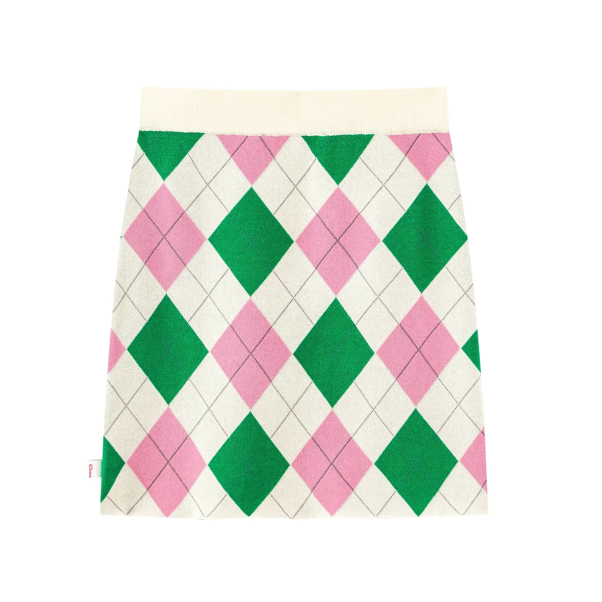 Argyle Knitwear Mini Skirt