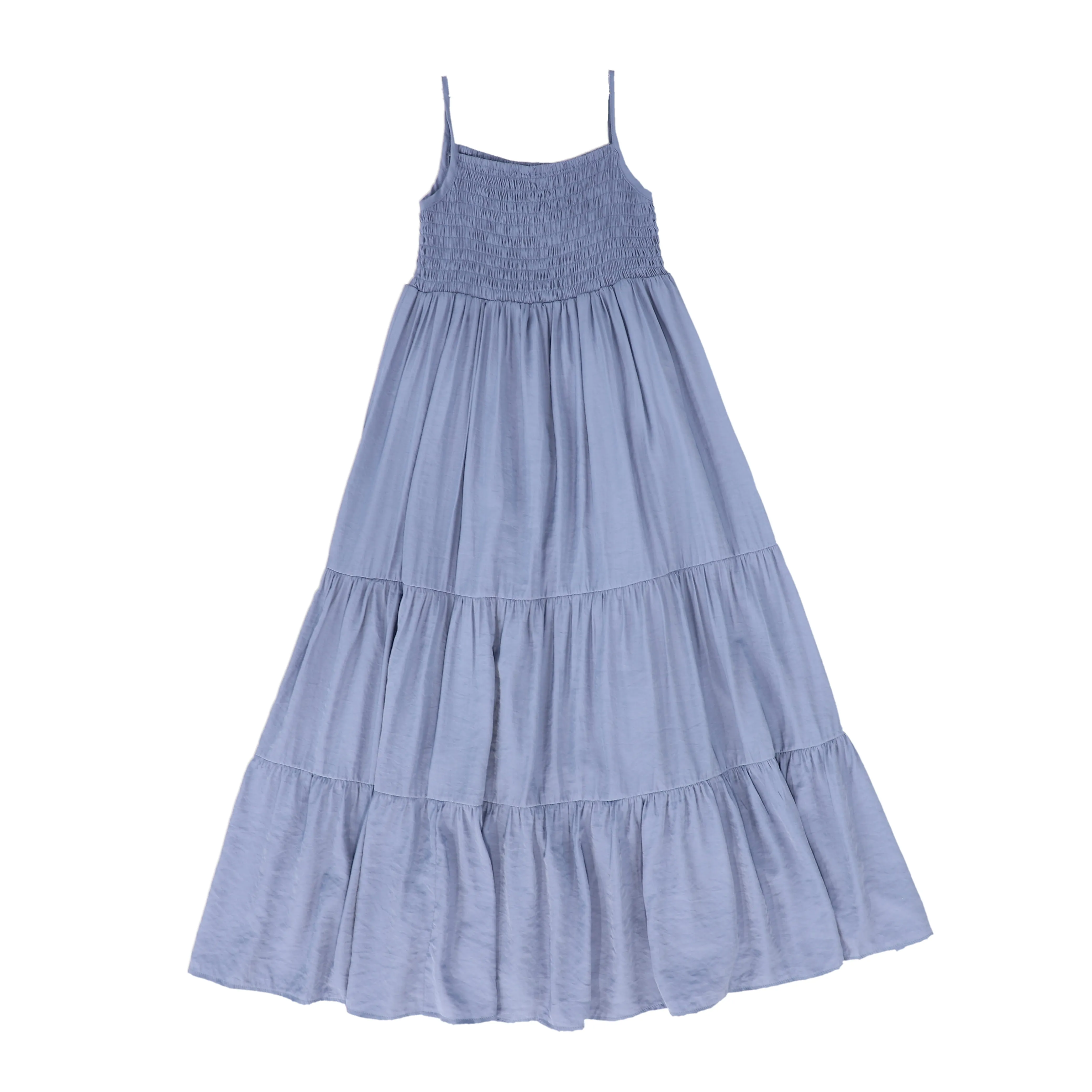 BAMBOO BLUE TIERED SMOCKED MAXI JUMPER [FINAL SALE]