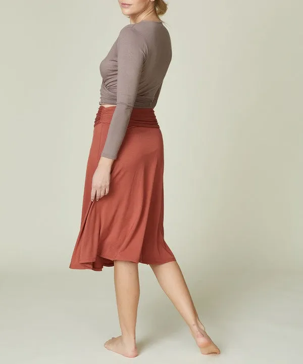 BAMBOO FLARED MID LENGTH SKIRT