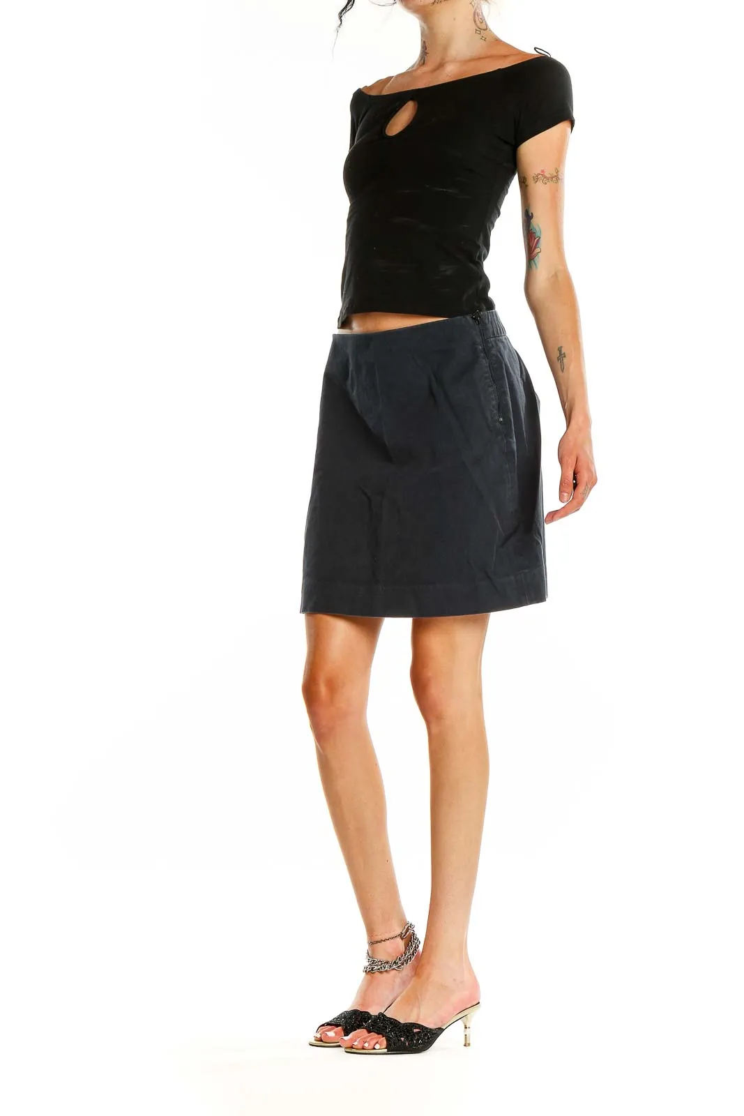 Blue Chic A-Line Skirt