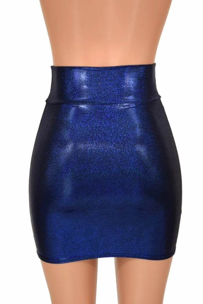 Blue Sparkly Jewel Bodycon Skirt