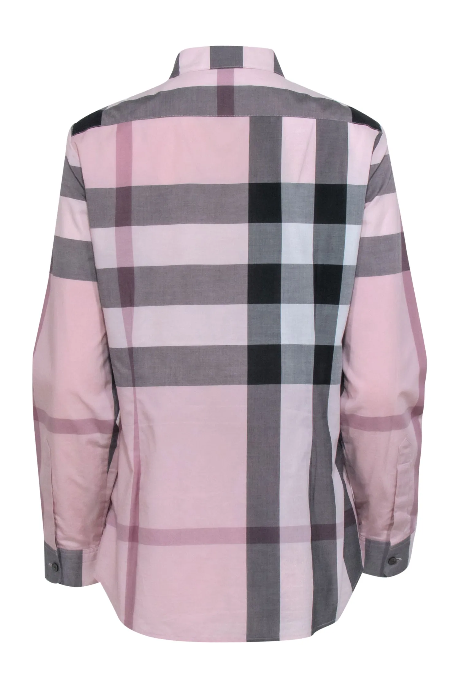 Burberry - Pink & Black Plaid Button Down Shirt Sz M