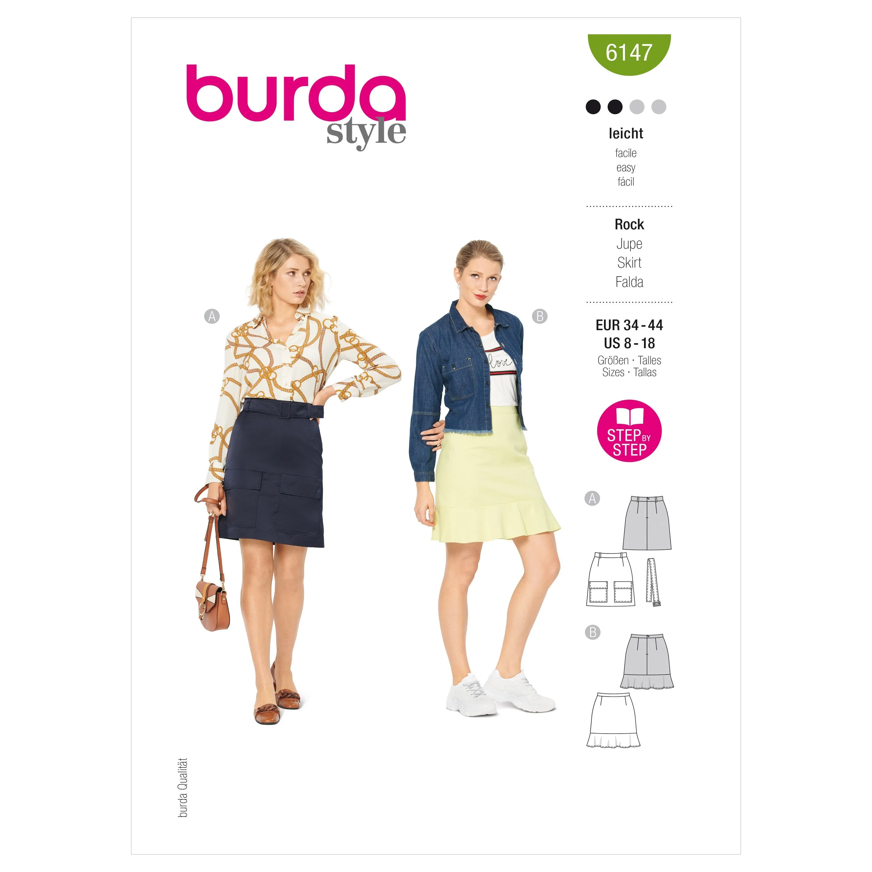 Burda Sewing Pattern 6147 Skirt