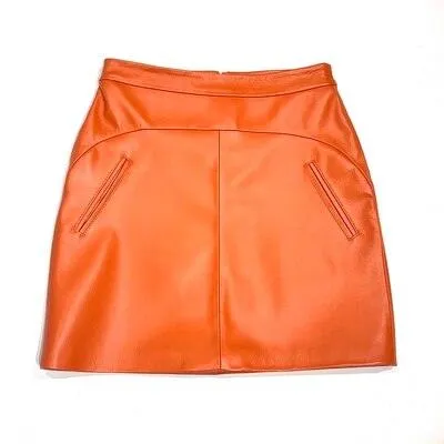 Catwalk Genuine Leather Pretty Mini Skirts for Women