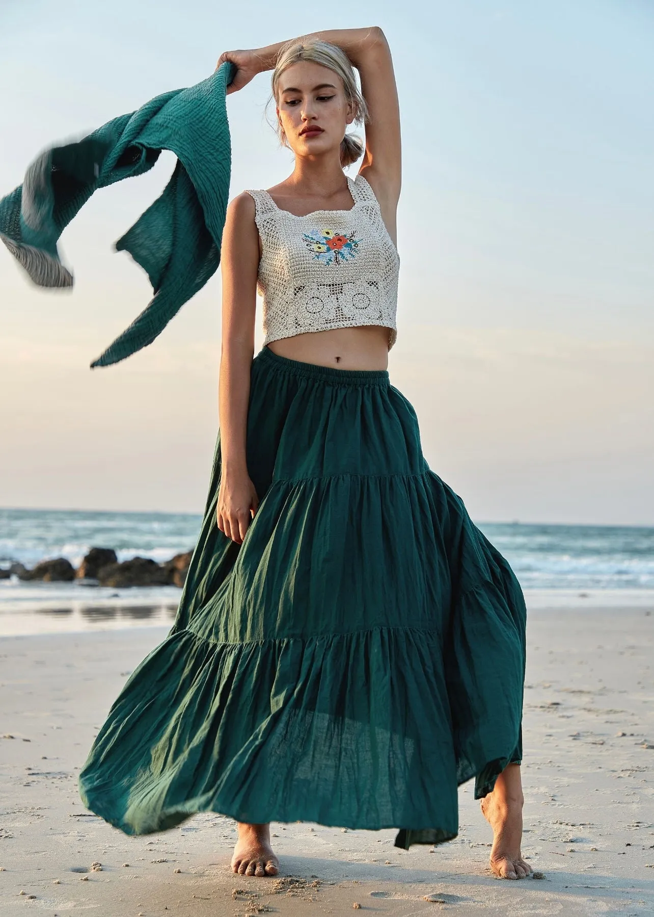 Chala Tiered Maxi Skirt