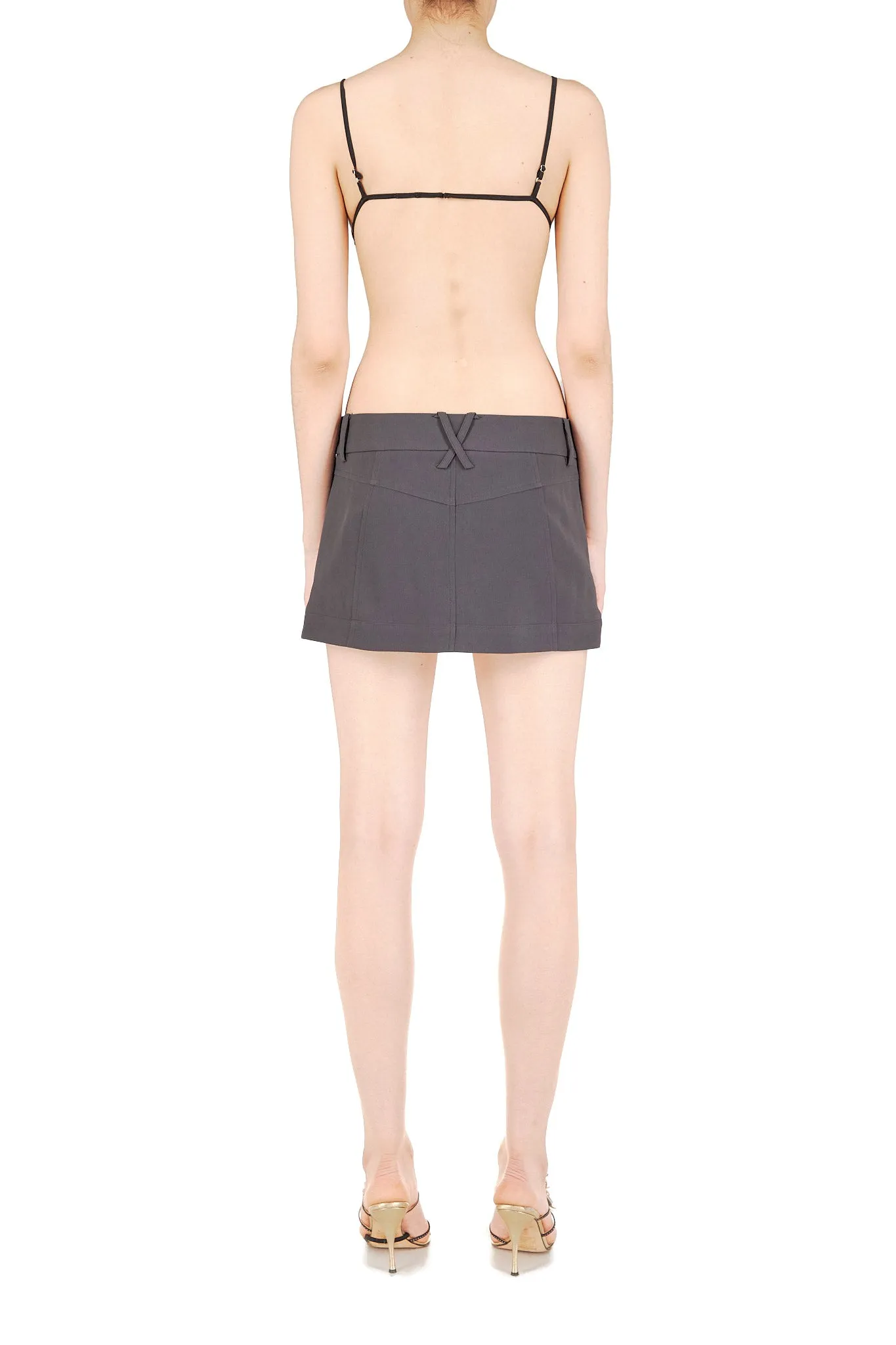 Charcoal A-Line Mini Skirt