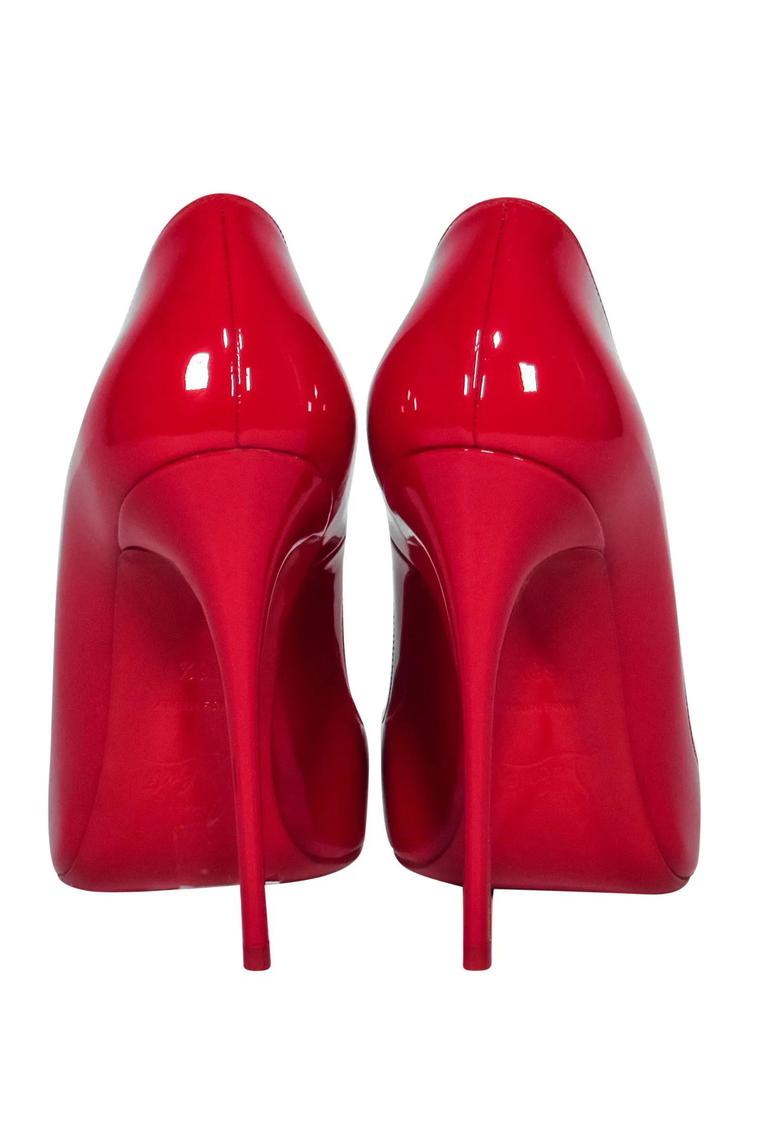 Christian Louboutin - Red Patent Leather Pointed Toe Stilettos Sz 6.5