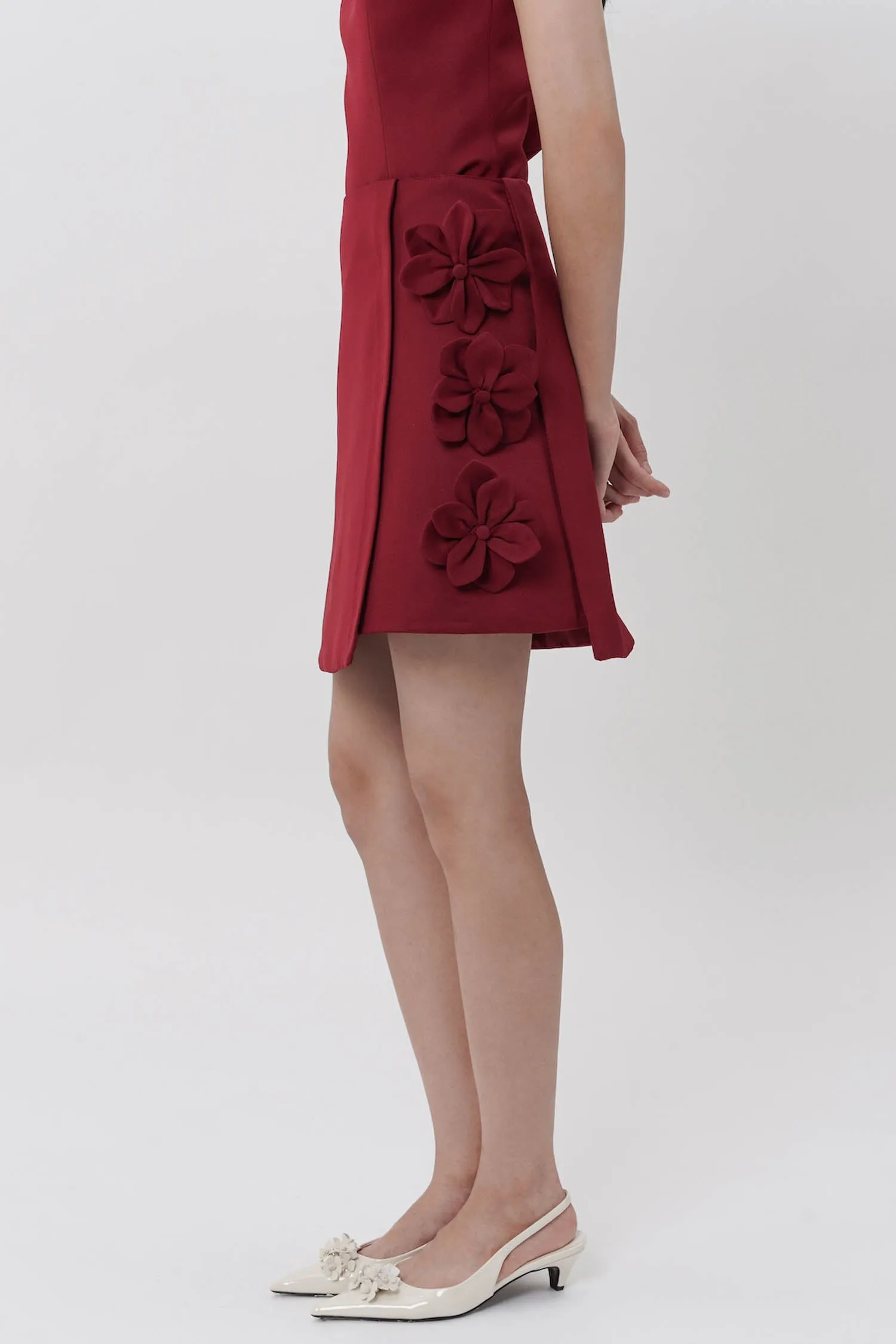 Chun Hua Mini Skirt In Maroon