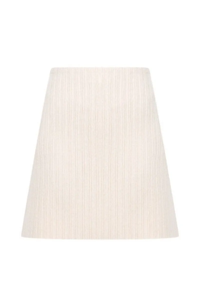 CREAM A-LINE MINI SKIRT