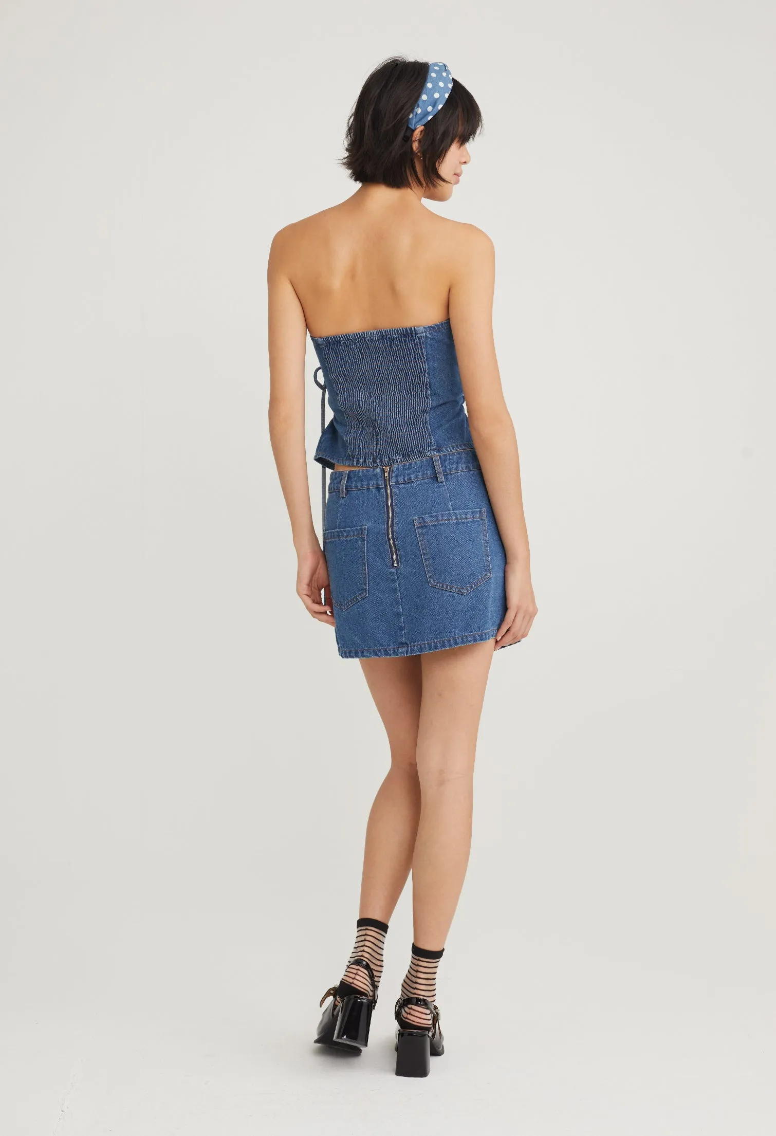 Darling Denim Wrap Skirt