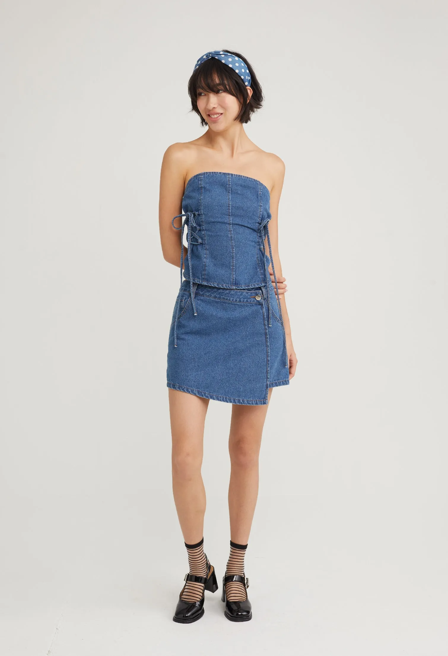 Darling Denim Wrap Skirt