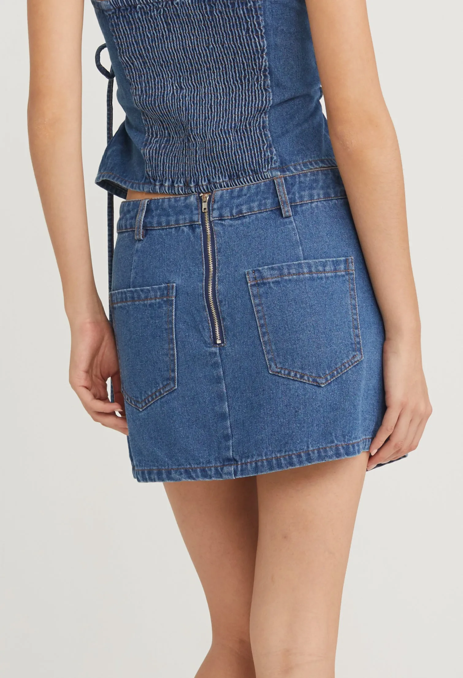 Darling Denim Wrap Skirt