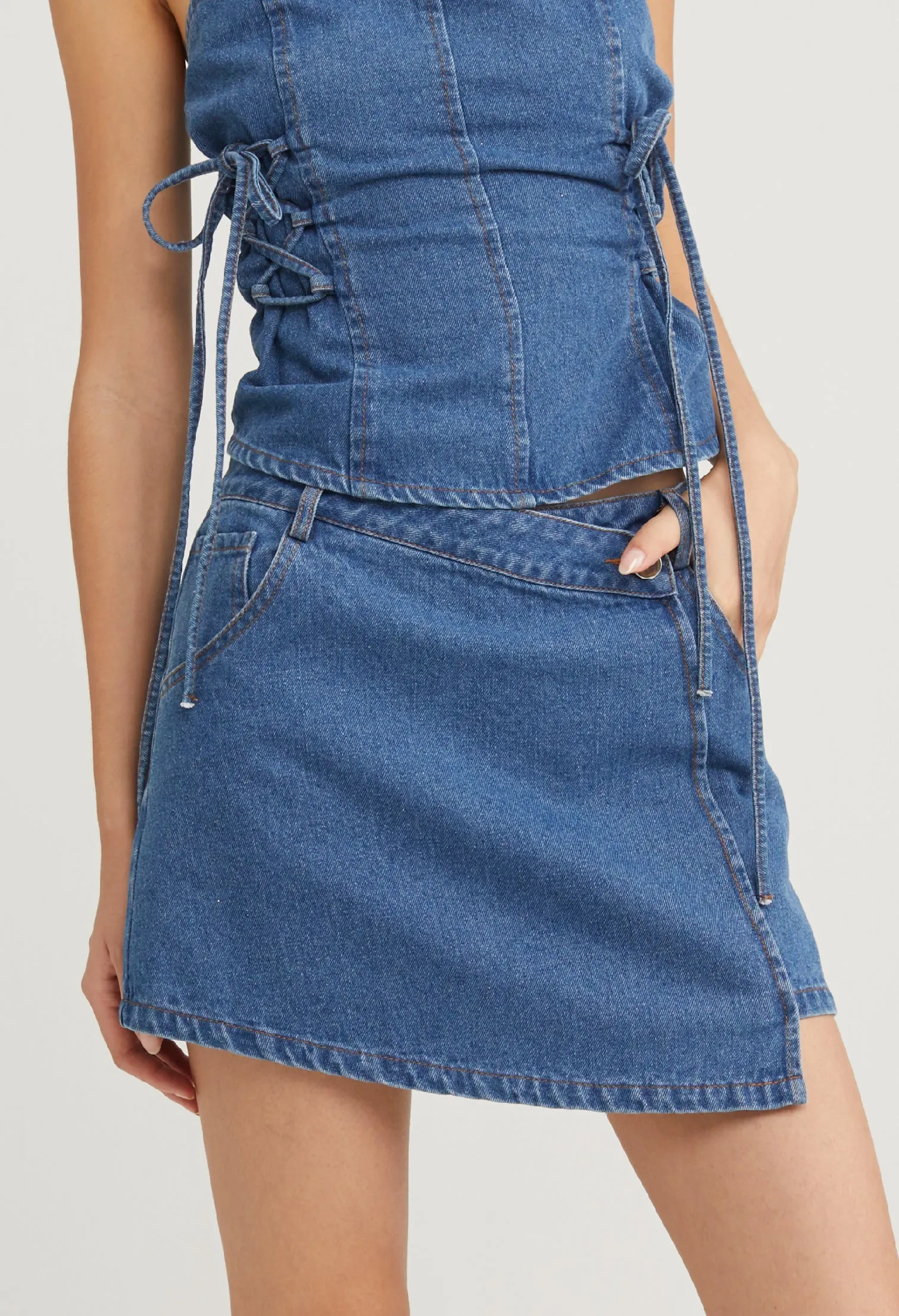 Darling Denim Wrap Skirt