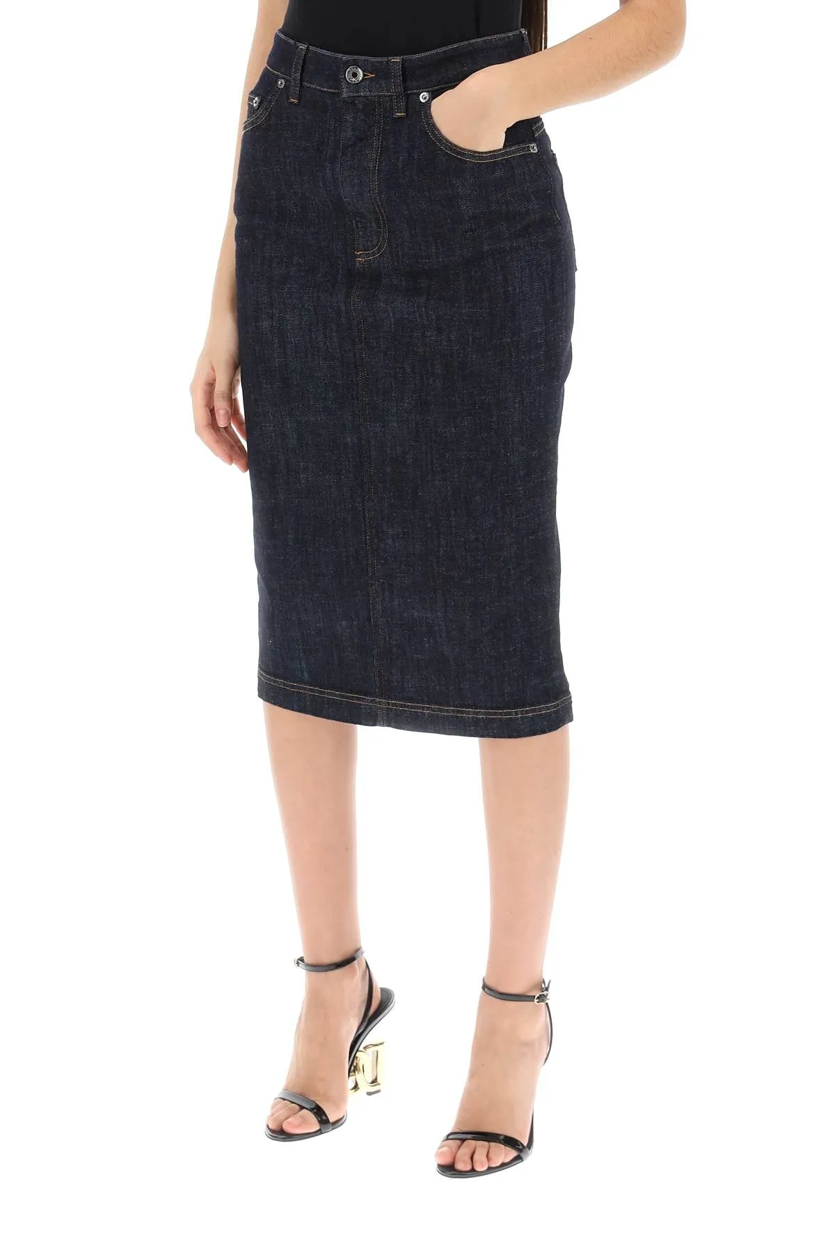 denim pencil skirt