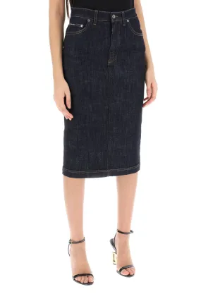 denim pencil skirt