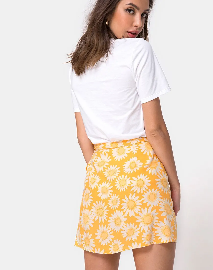 Derla Wrap Skirt in Sunkissed Floral Yellow