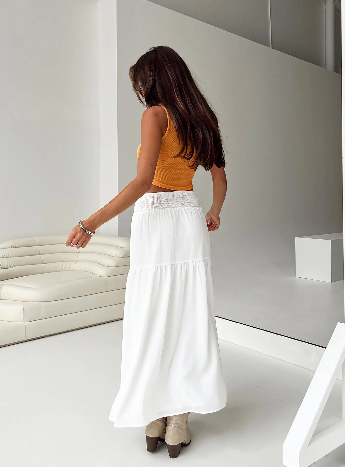 Dion Maxi Skirt White