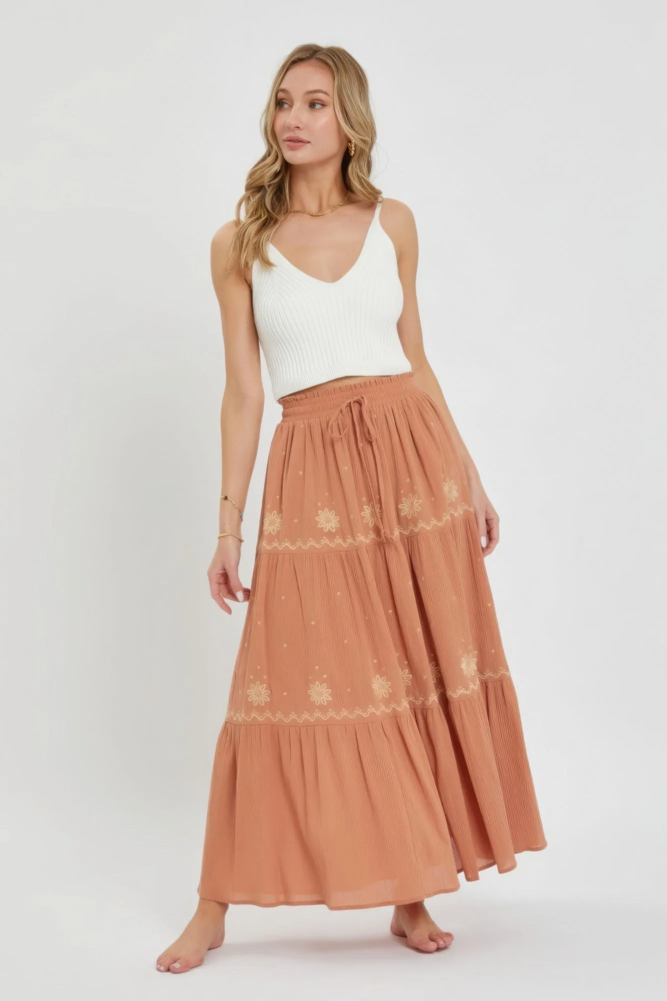 Embroidery Maxi Skirts