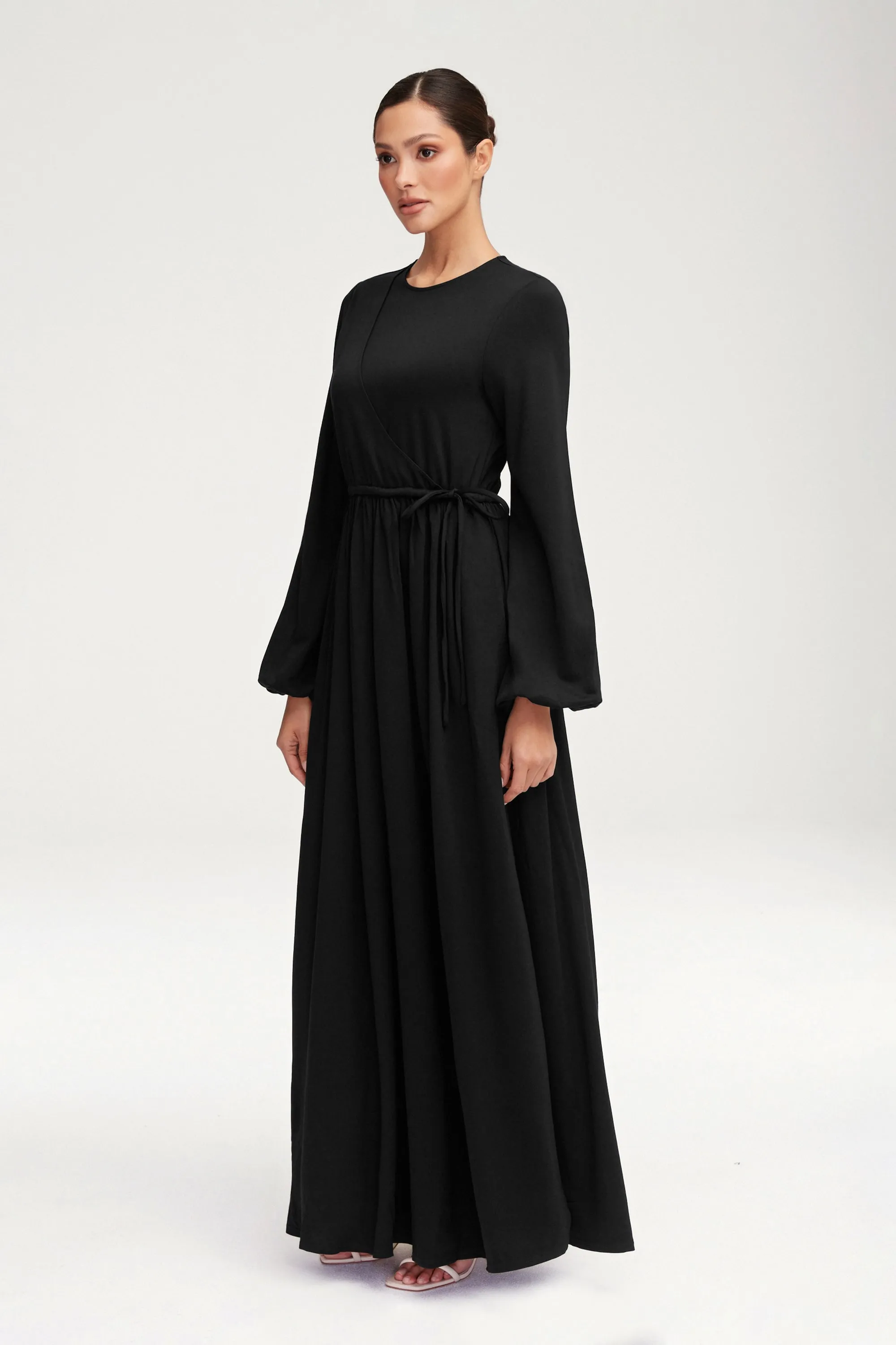 Emma Jersey Elastic Waist Maxi Dress - Black