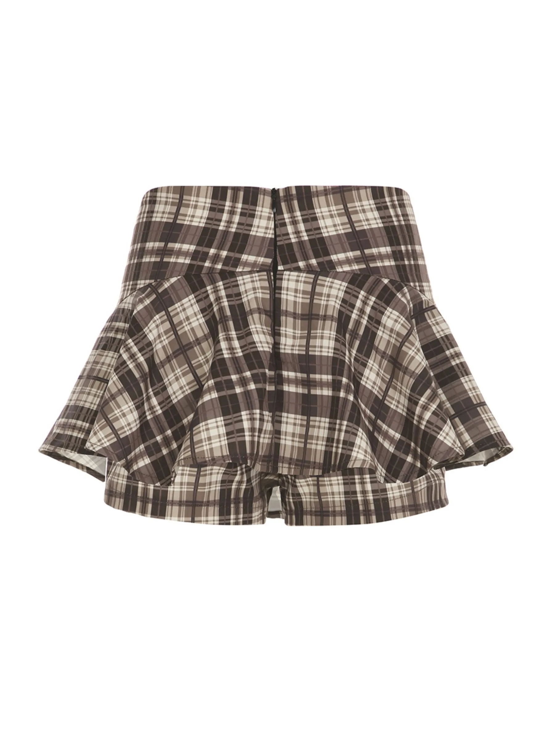 Eniola Plaid A-Line Mini Shorts Skirt