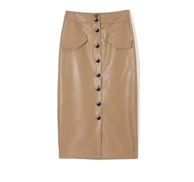 Faux Leather Pencil Skirt