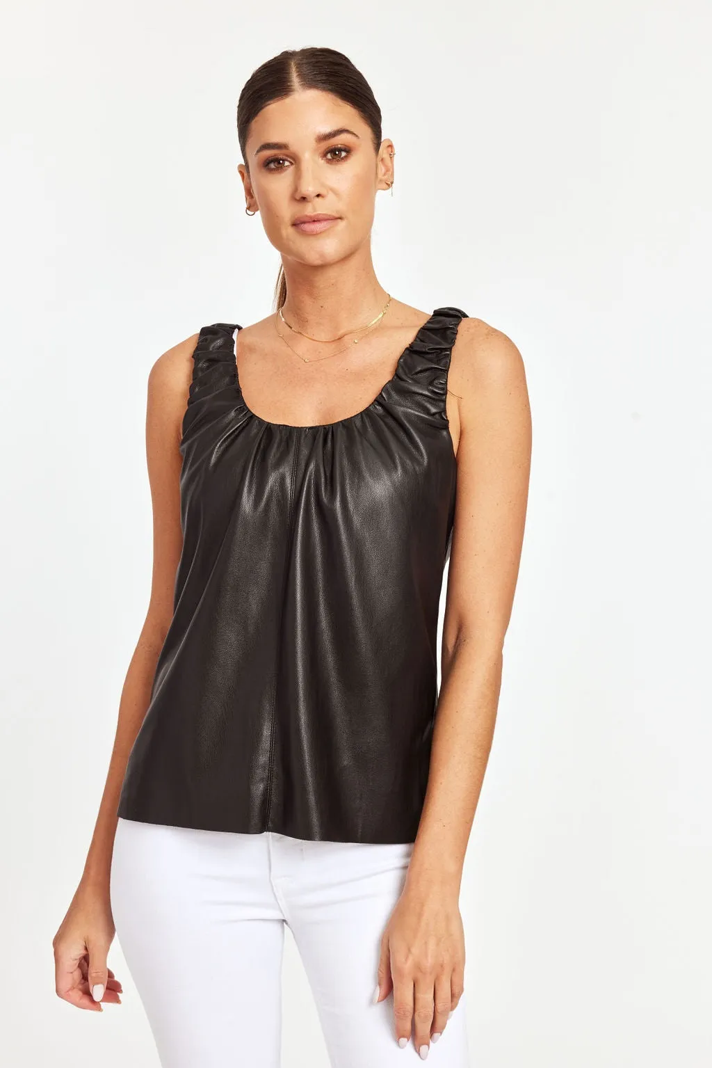 Faux Leather Tank Top