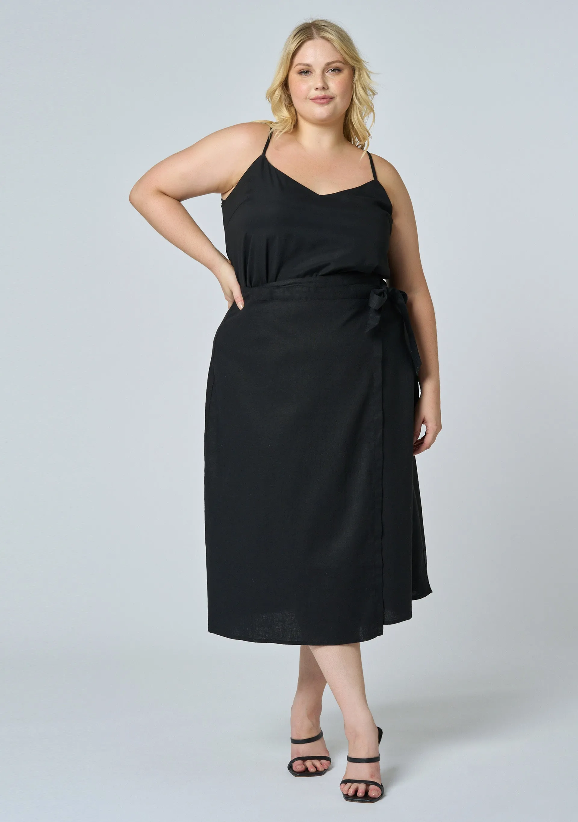 Gina Linen Wrap Skirt