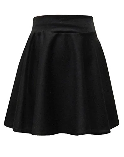 Girls Black  School Skater Skirt - Jersey