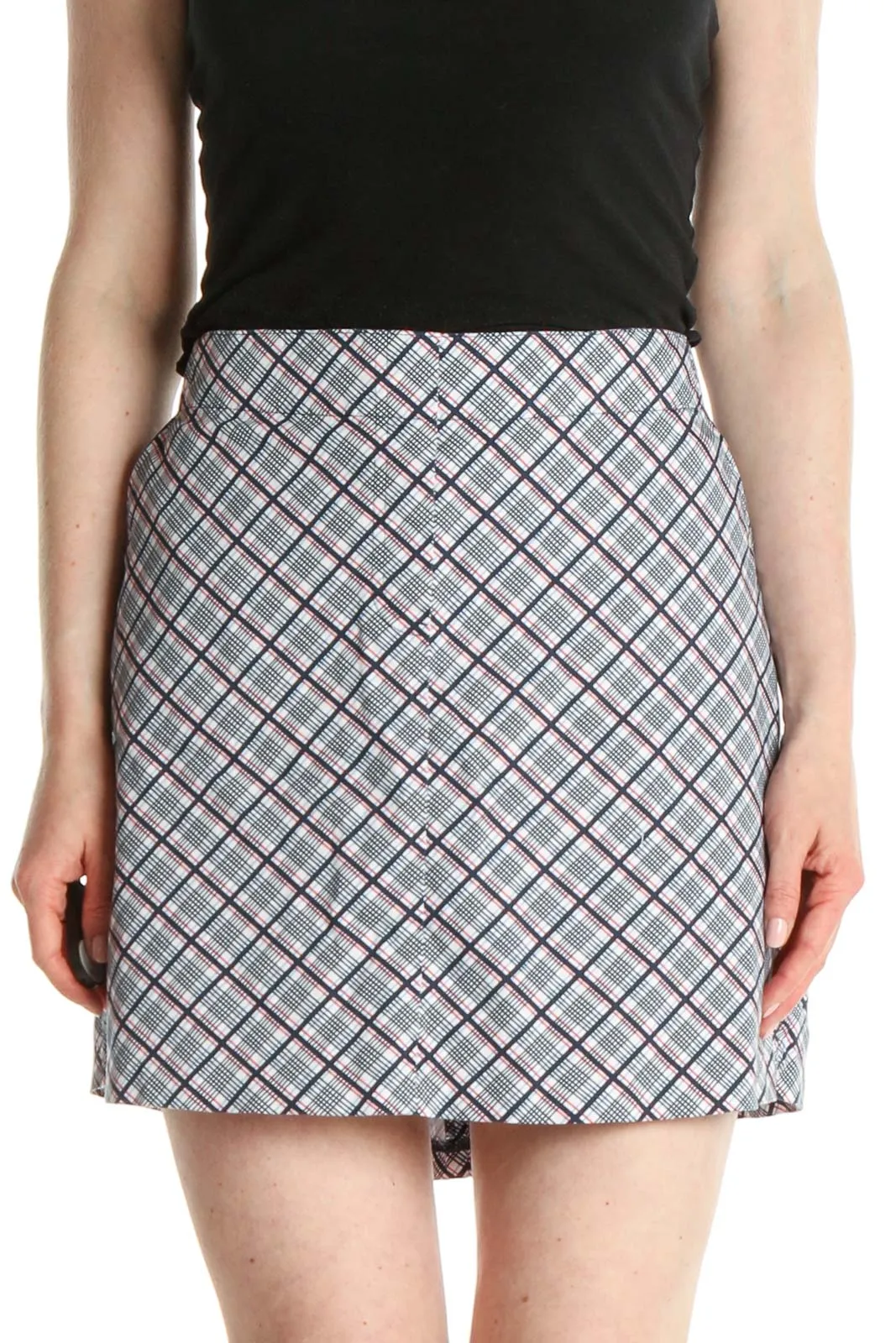 Gray Printed Activewear A-Line Skirt