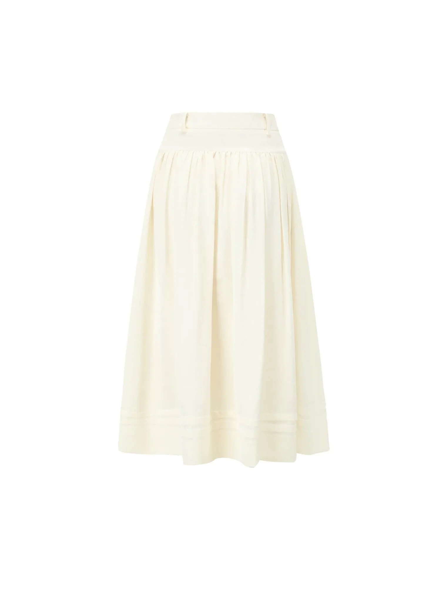 High-Waisted Tiered Skirt in Beige