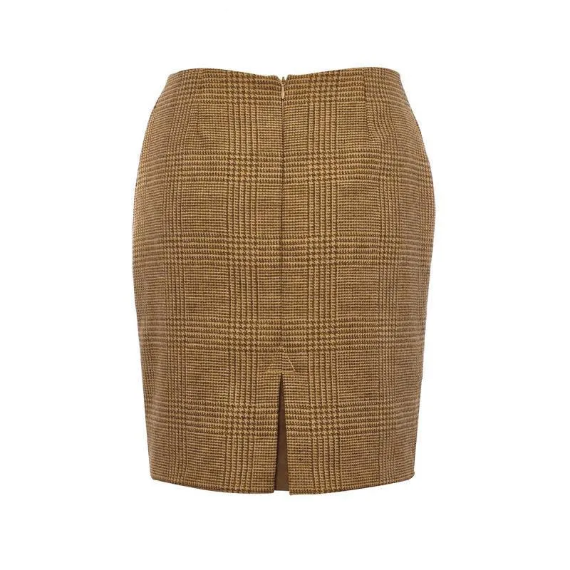 Holland Cooper Chelsea Ladies Tweed Skirt - Tawny