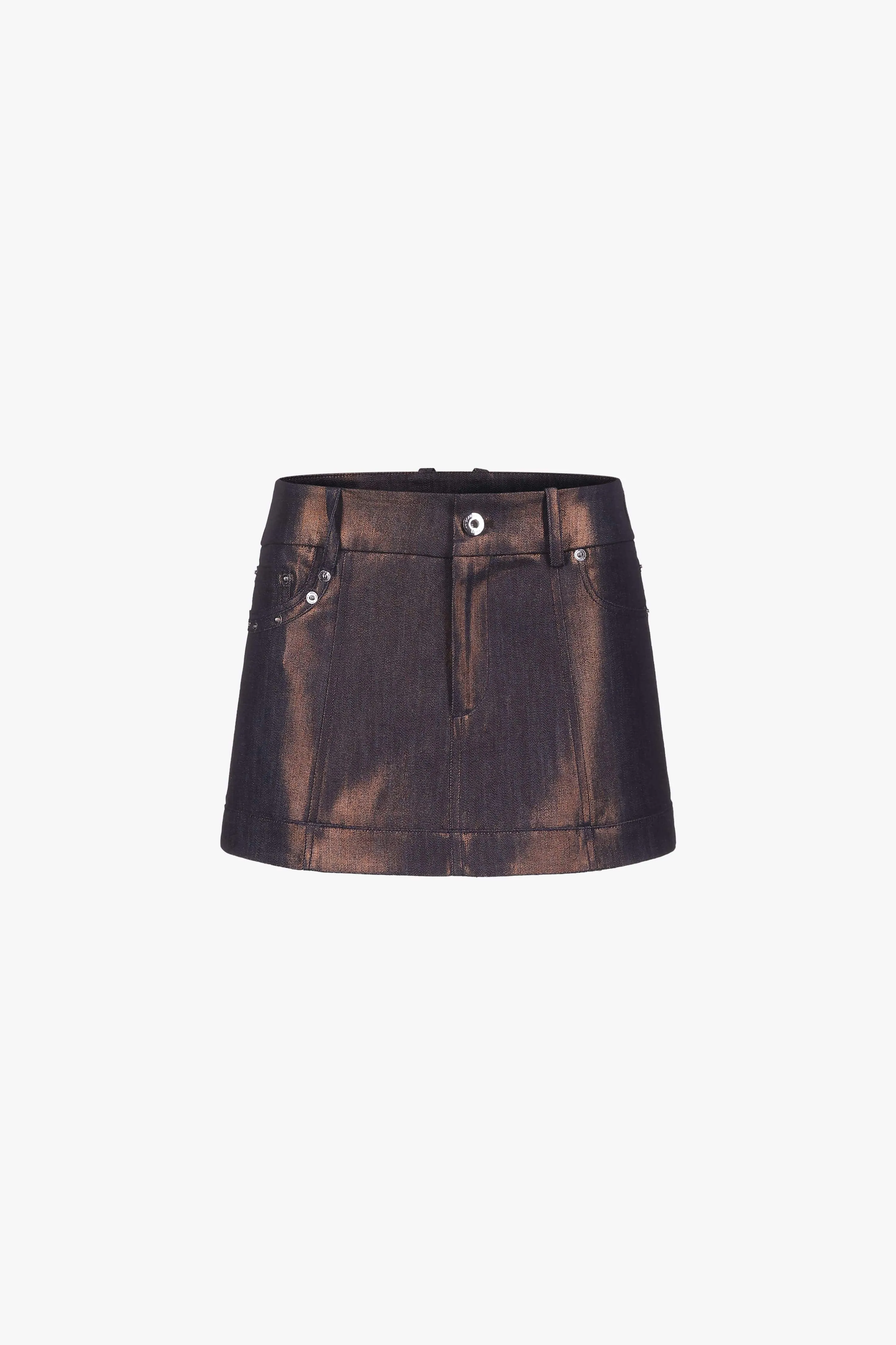 Indigo Bronze A-Line Mini Skirt