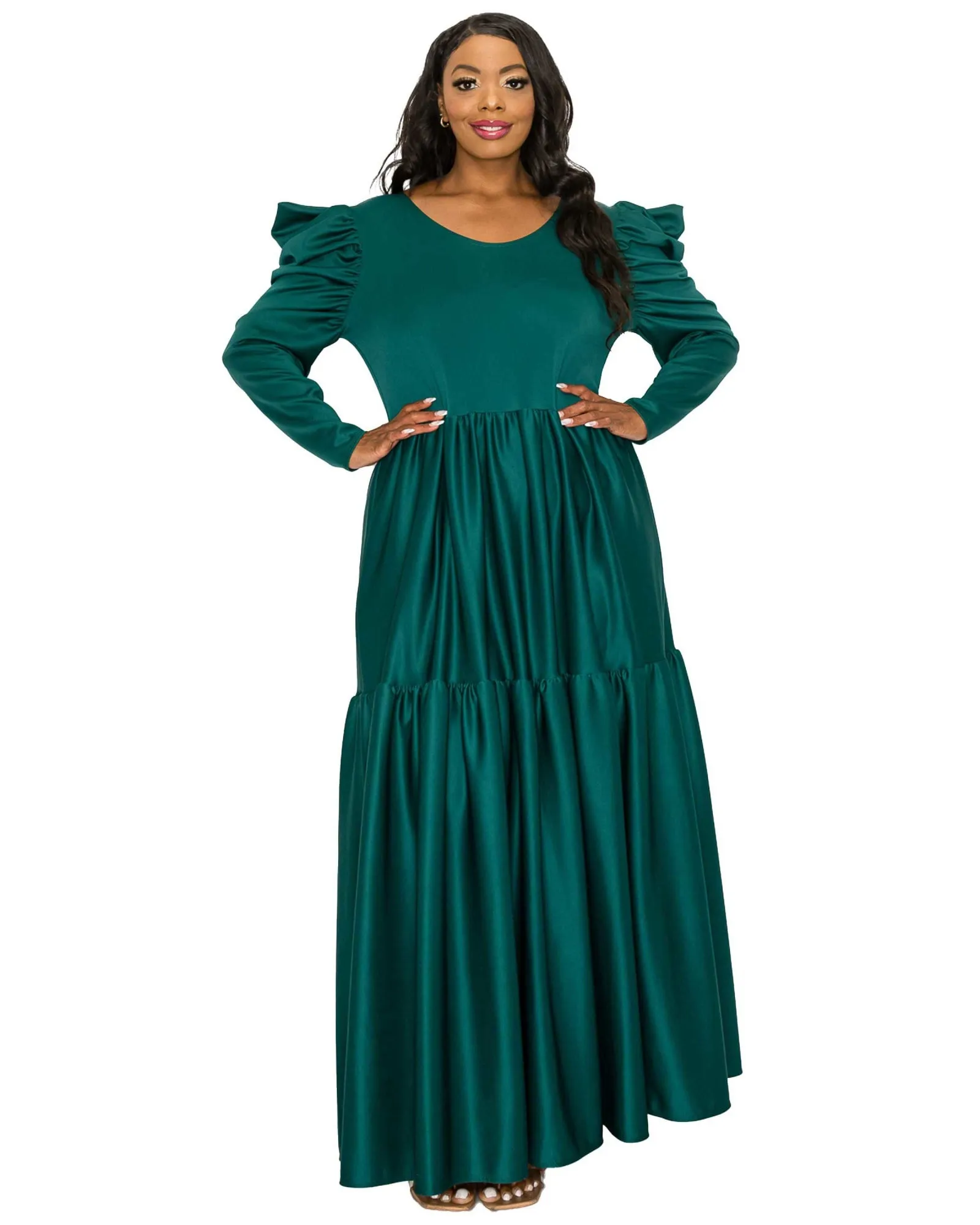 Isabel Tiered Maxi Dress | Emerald