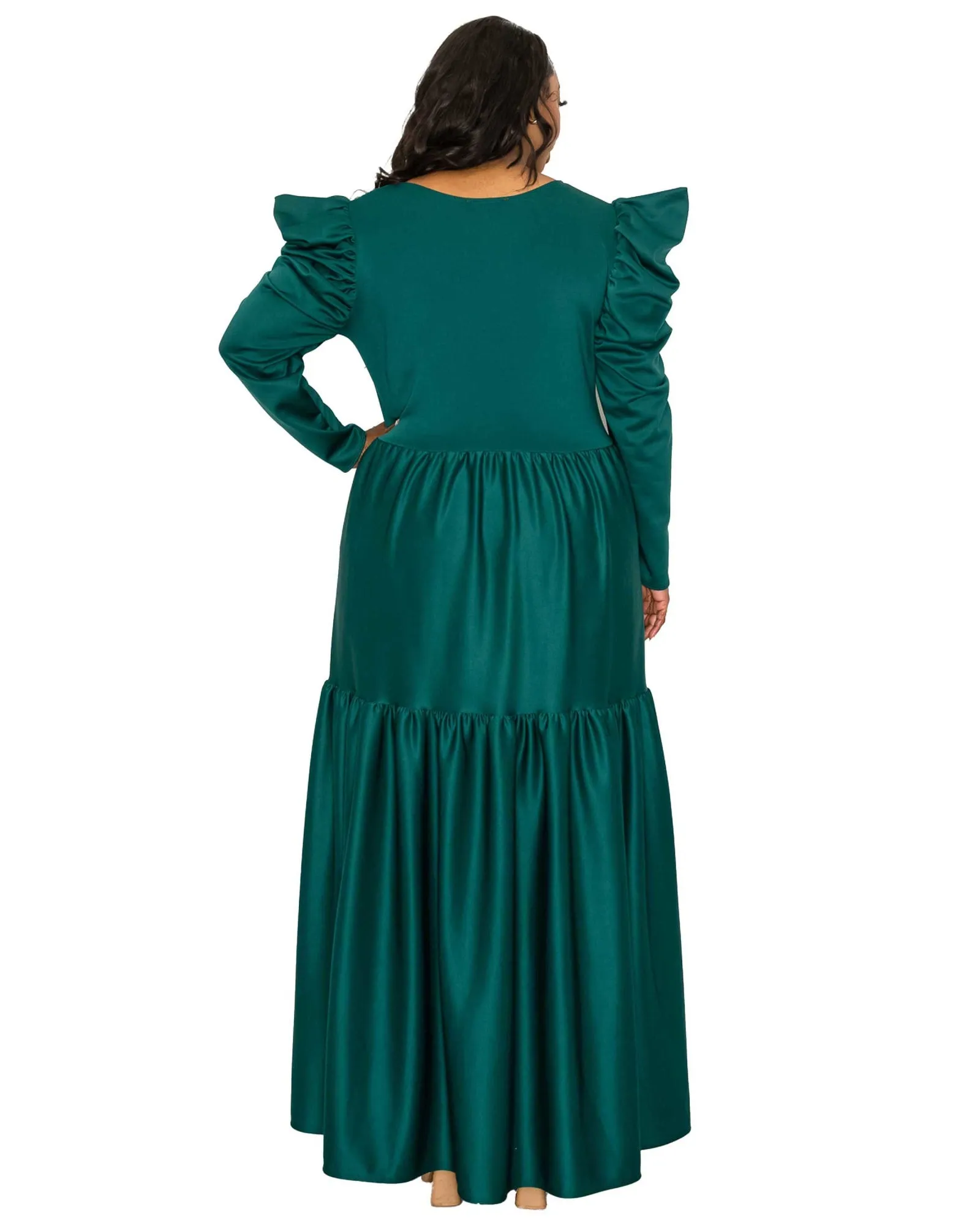 Isabel Tiered Maxi Dress | Emerald