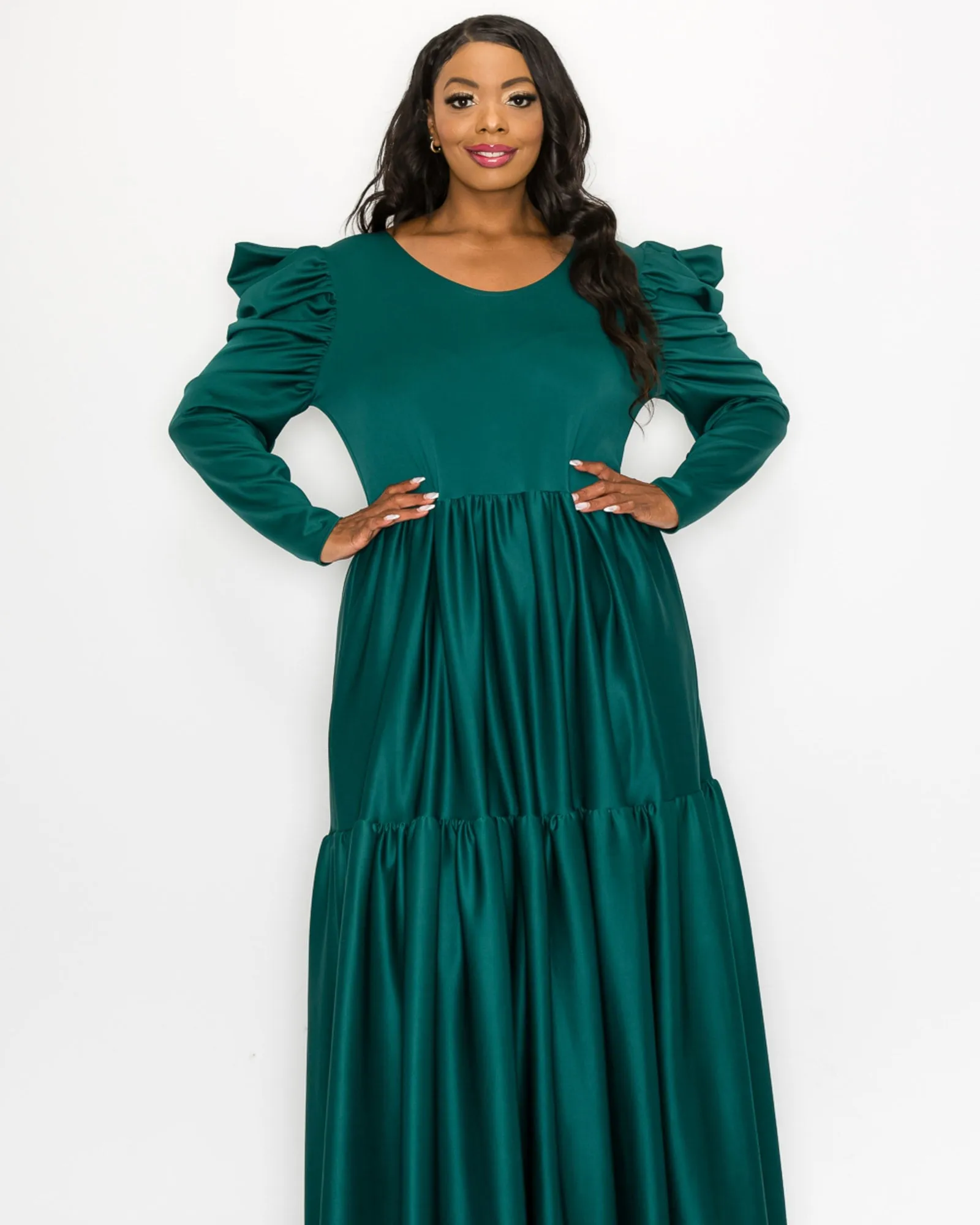 Isabel Tiered Maxi Dress | Emerald