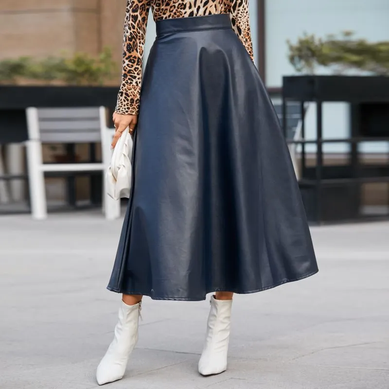 Leather-look High Waist Skirt