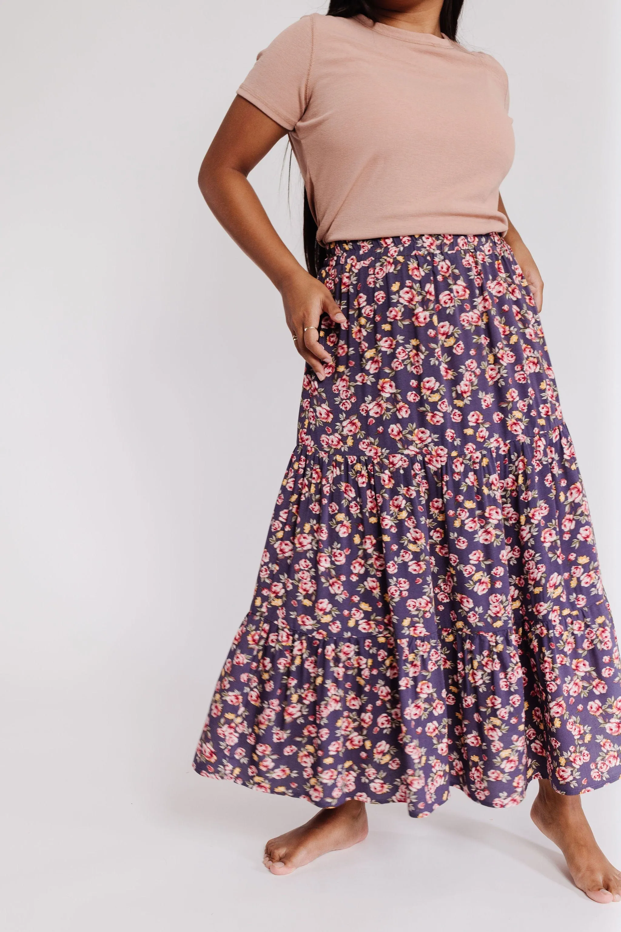 Mabel Skirt in Navy Floral