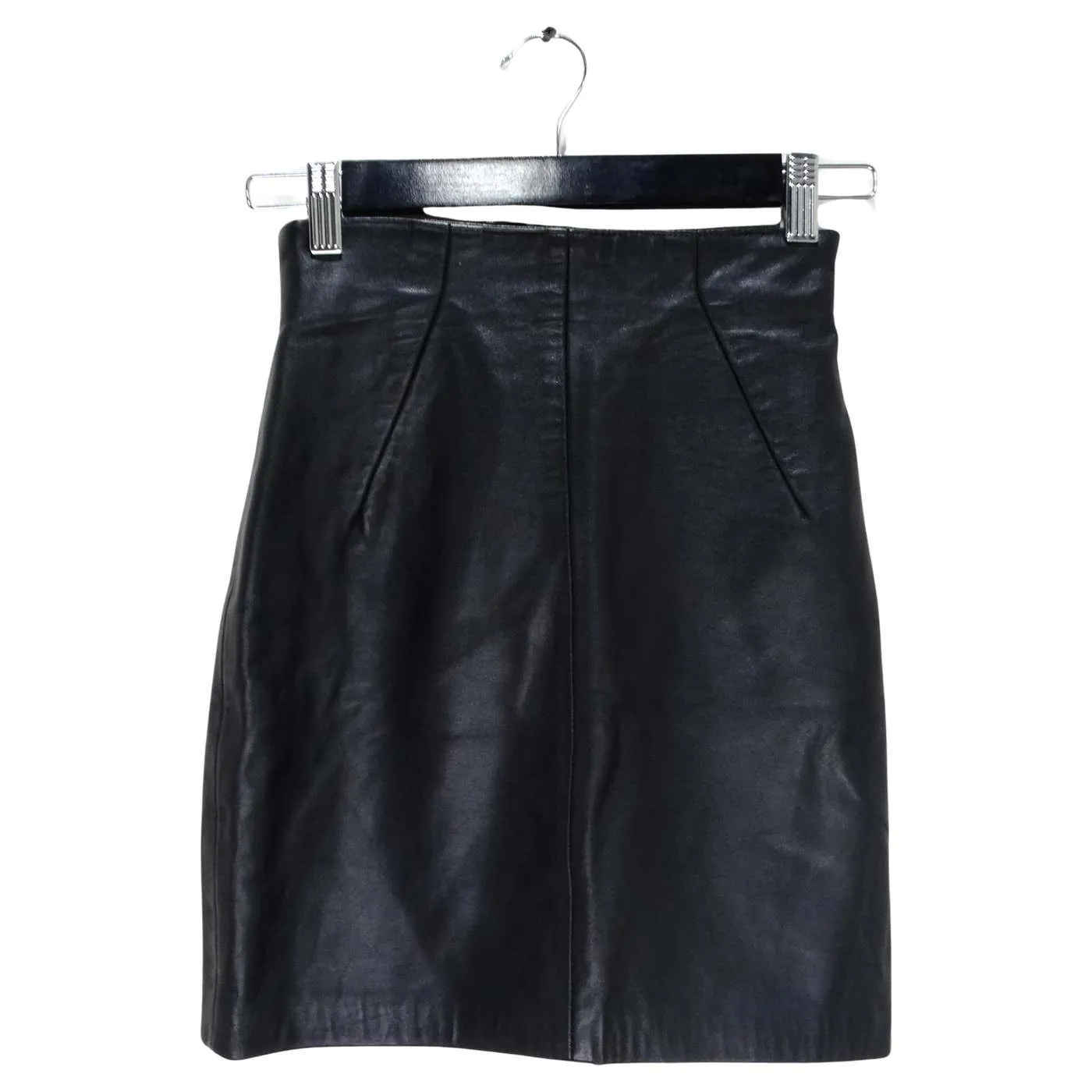 Michael Hoban 1980s Black Leather Mini Skirt