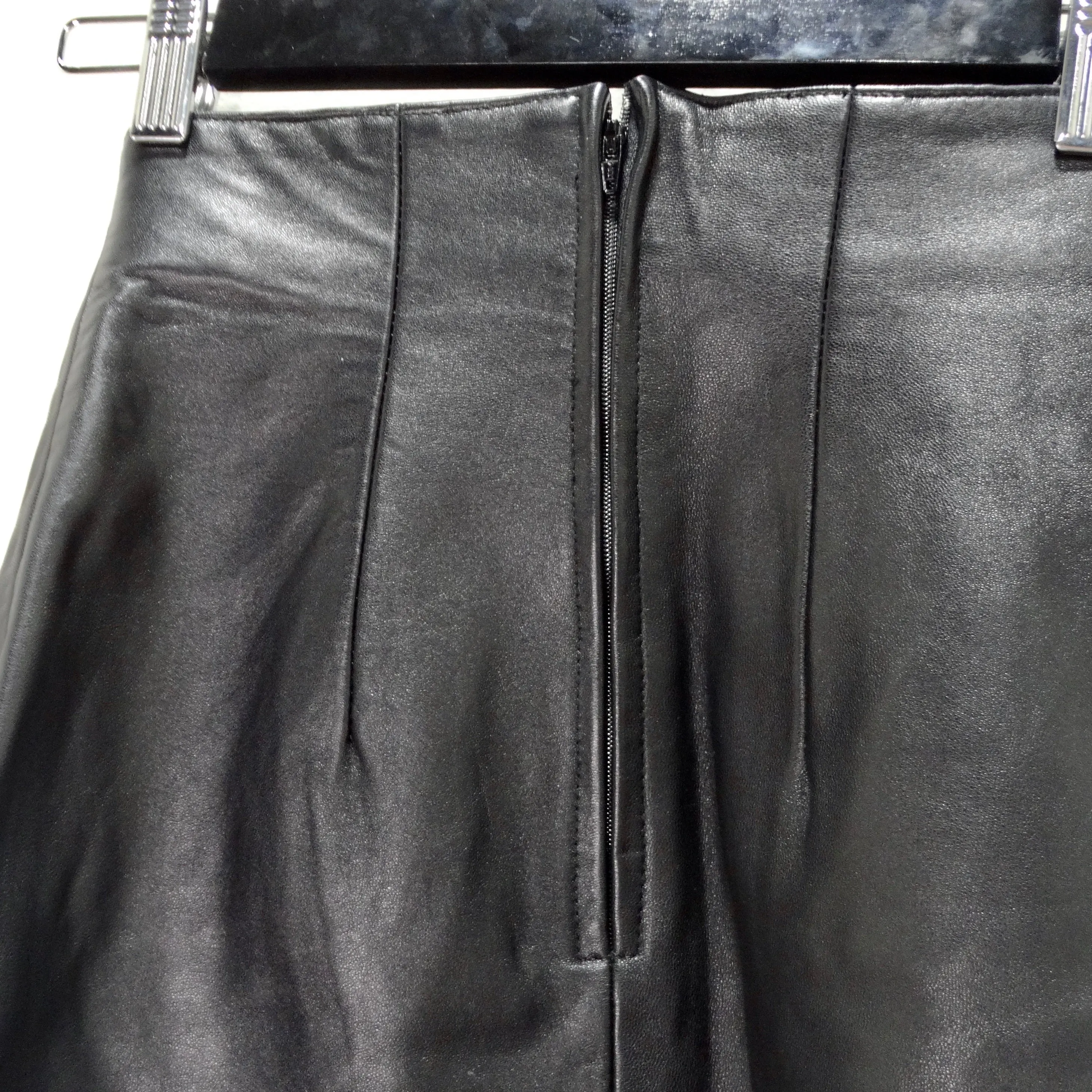 Michael Hoban 1980s Black Leather Mini Skirt