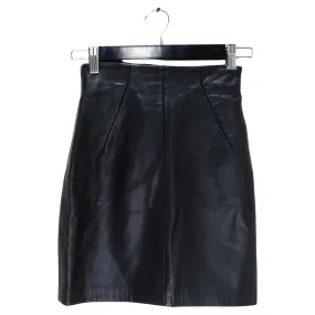 Michael Hoban 1980s Black Leather Mini Skirt