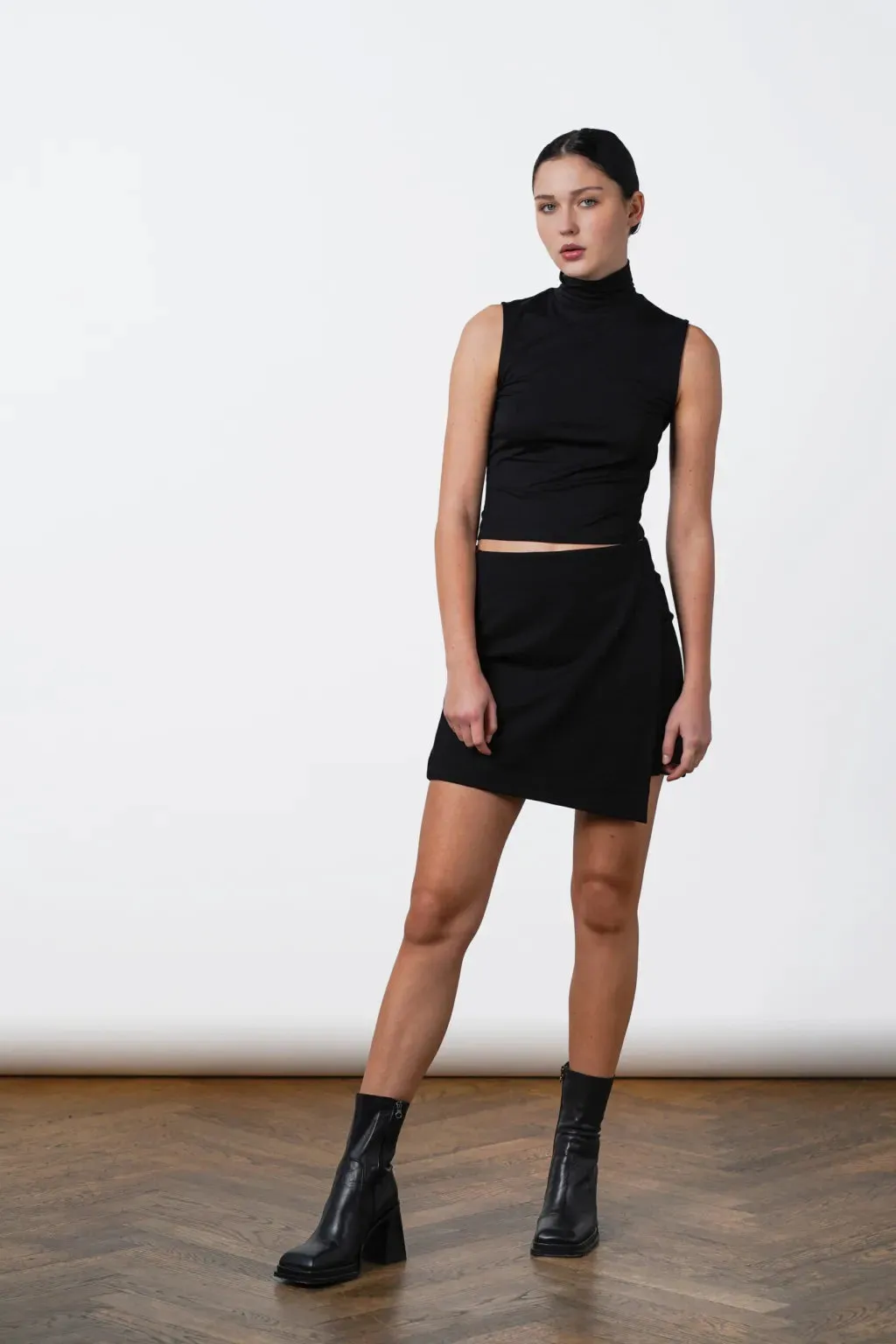 Mini Wrap Skirt Black